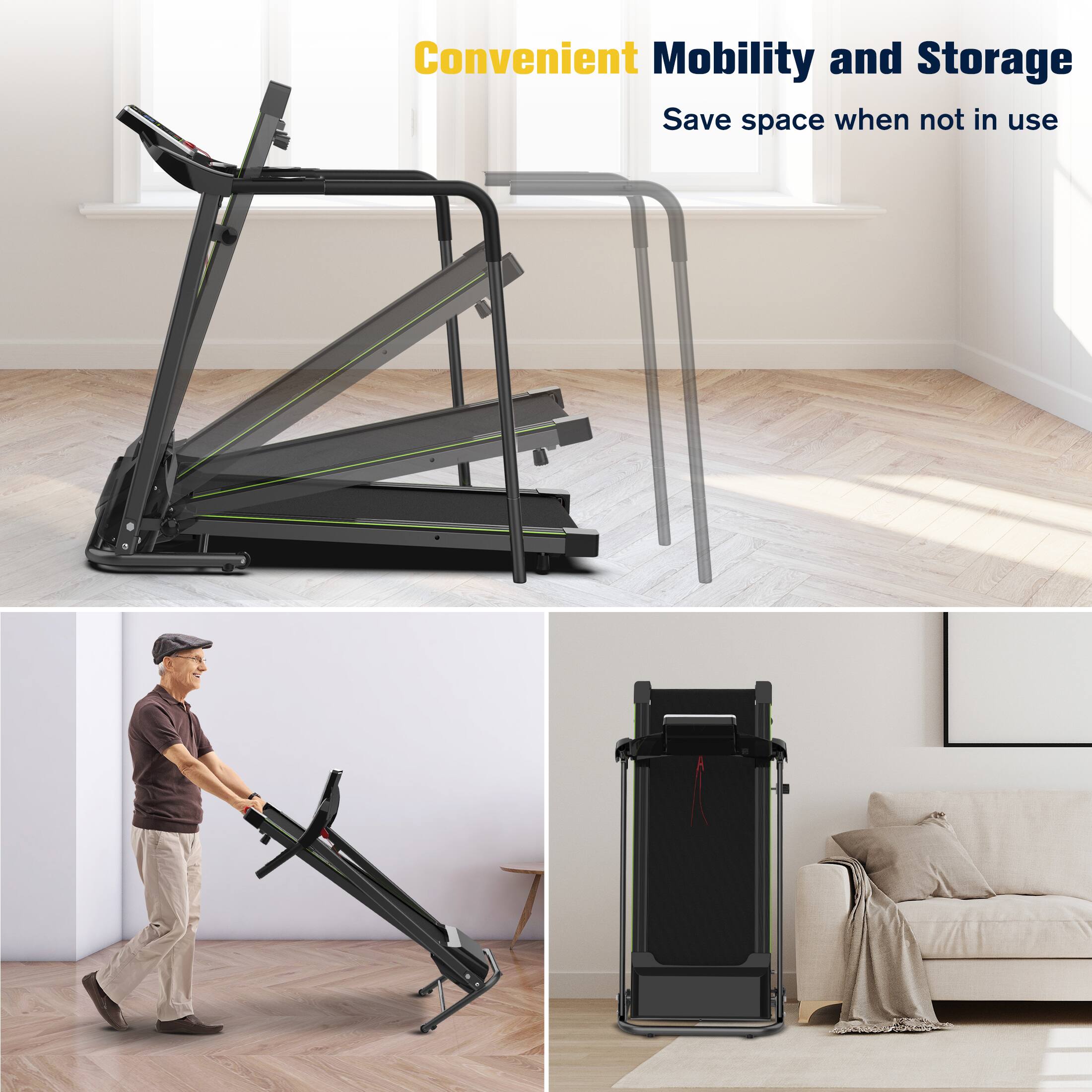Convenient Mobility and Storage
Save space when not in use
