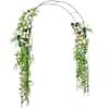 Front. Costway - Costway Garden Arch Arbor Trellis 7.9 FT Metal Pergola Arbor w/ Elegant Pattern & Arc Top Design - Black.