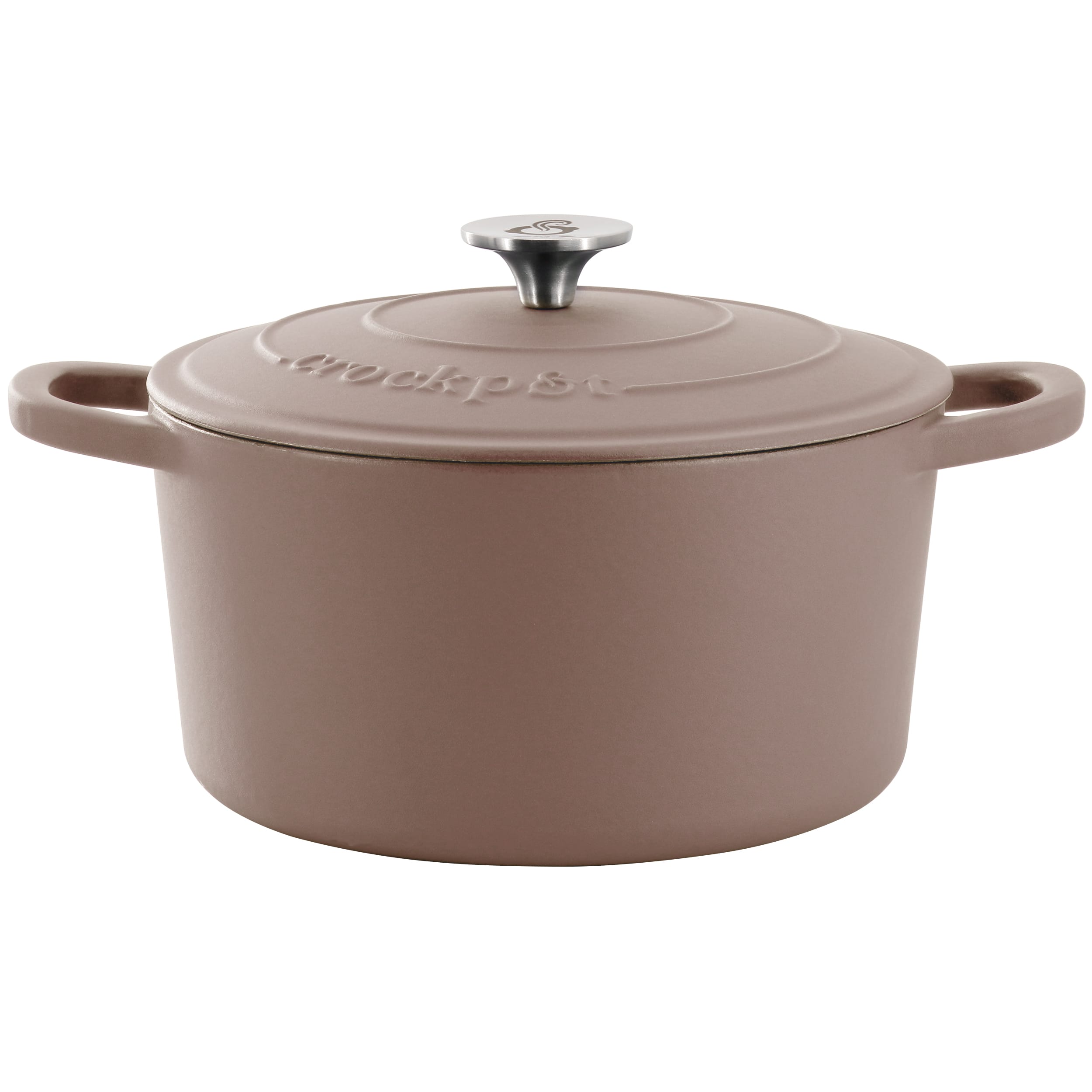 Crockpot - Artisan 7 Quart Enameled Cast Iron Dutch Oven in Matte Dusty Pink - Dust Pink