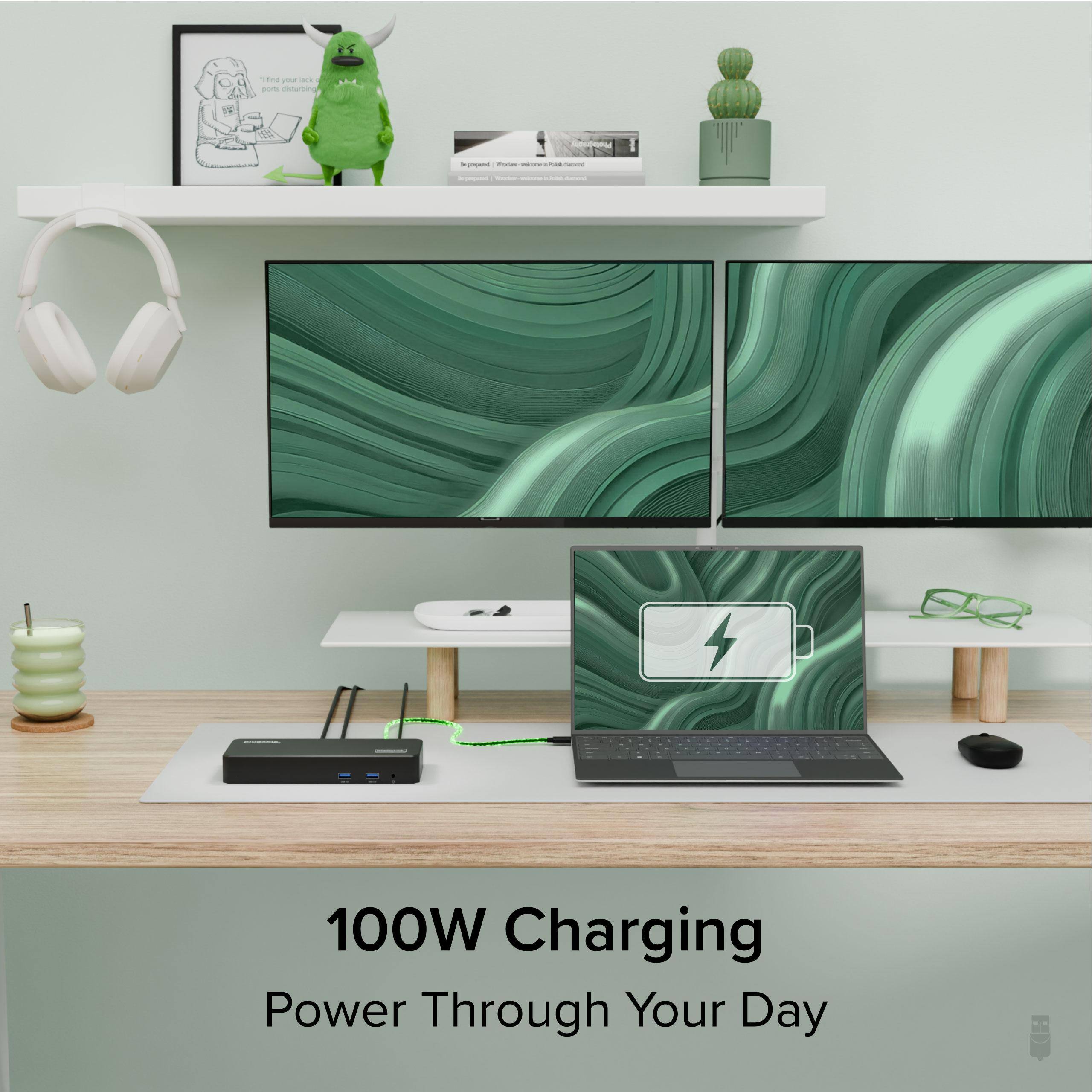 Plugable 12 in 1 USB C Triple Monitor Docking Station 3X HDMI or