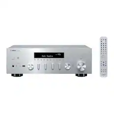 Front. Yamaha - R-N600ASL Bluetooth 120-Watt 2.0-Channel Network Stereo Receiver with Remote - Silver.