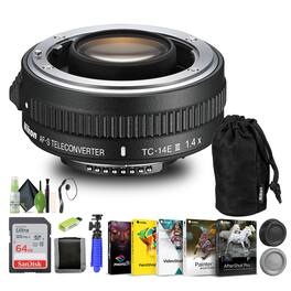 Nikon - AF-S Teleconverter TC-14E III (2219) + 64GB Memory Card + Card Reader - Bundle (International Version)
