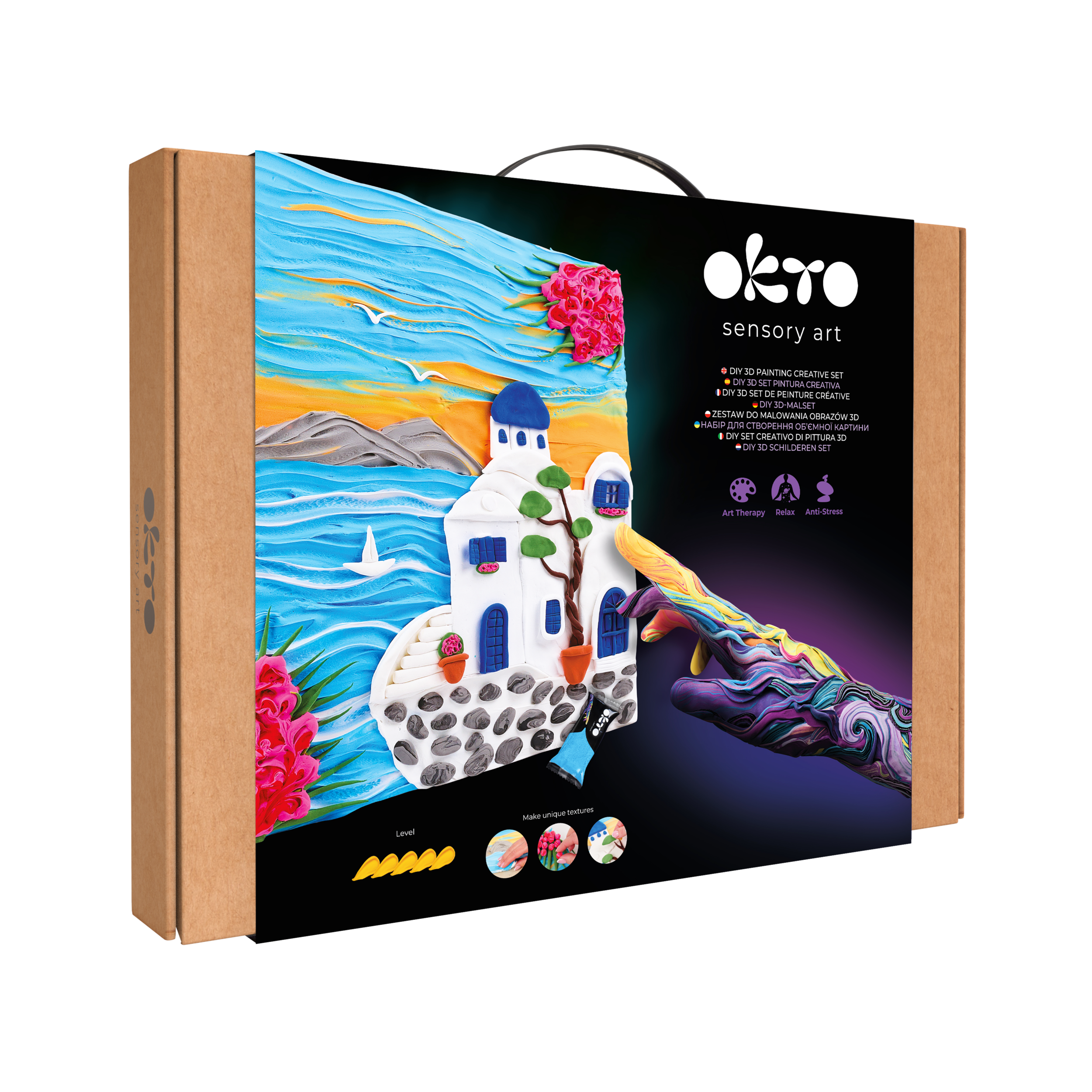 OKTO - 3D Painting Kit Santorini, 11.8" x 15.7"