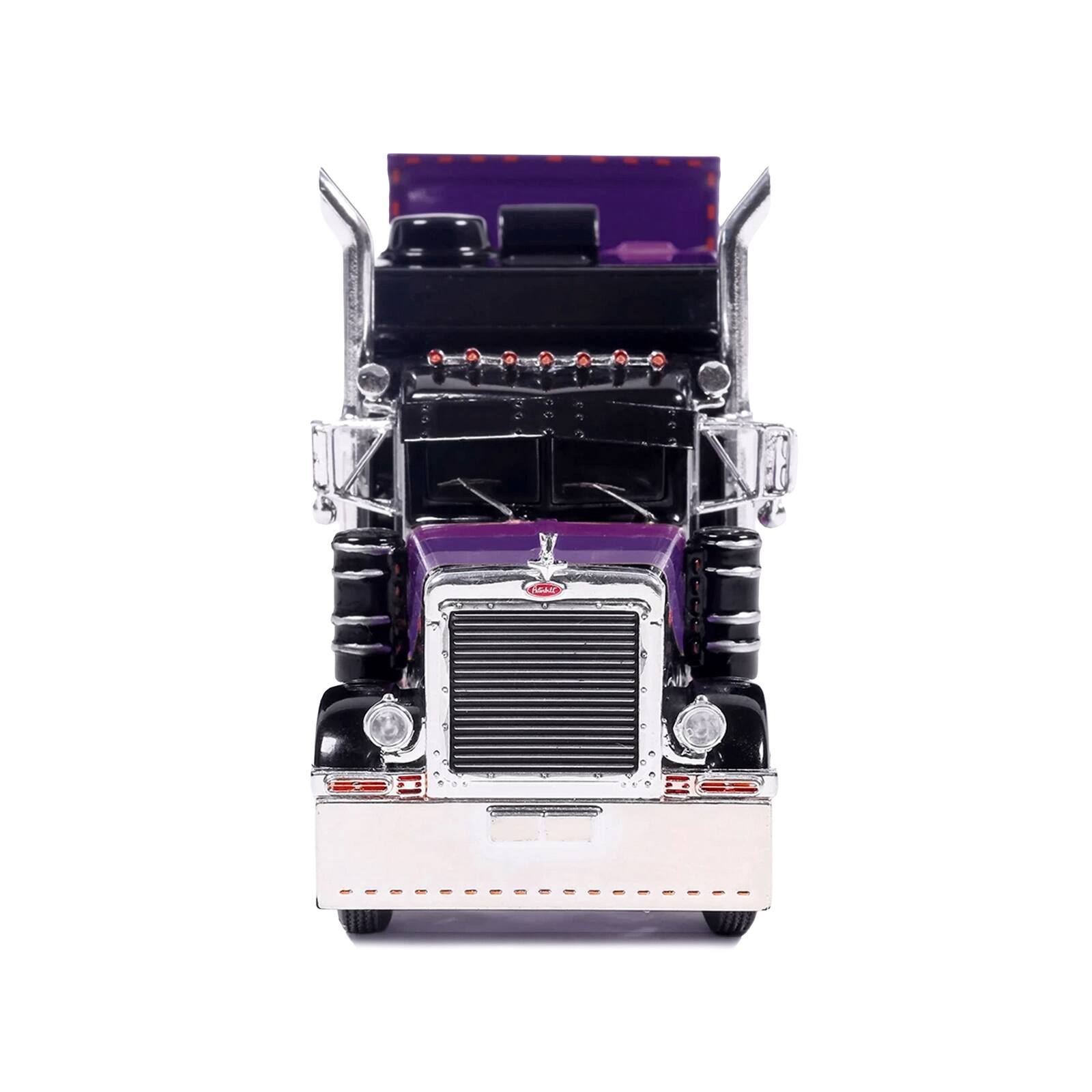 Alt View 4. IXO - Peterbilt 379 Truck with Sleeper & Dry Goods Trailer "Night Moves" Black with Graphics 1/64 Diecast Model by IXO Models.