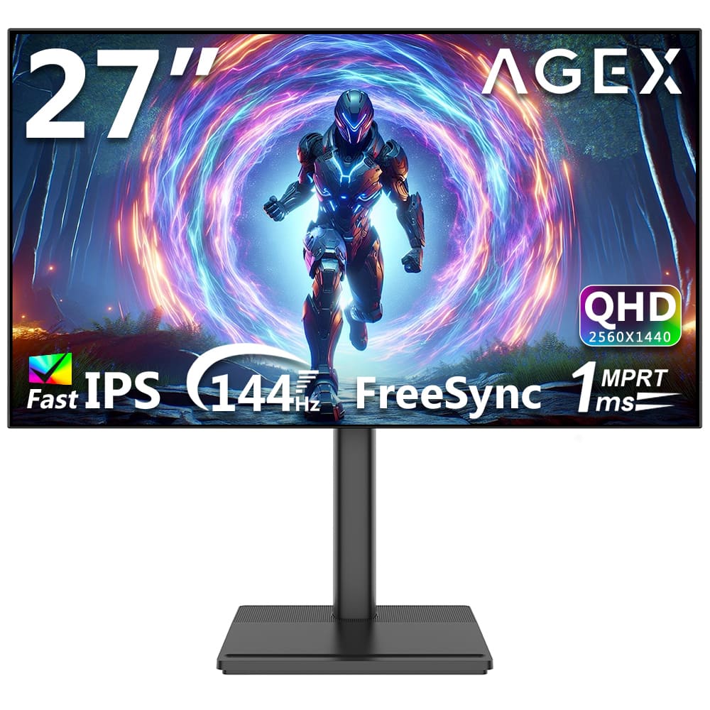 Z-Edge - AGEX A27Q 27" 2K QHD 2560x1440 1.07B Colors(8-bit + Hi-FRC) 100% sRGB 144Hz 1ms Fast IPS Gaming Monitor - Black