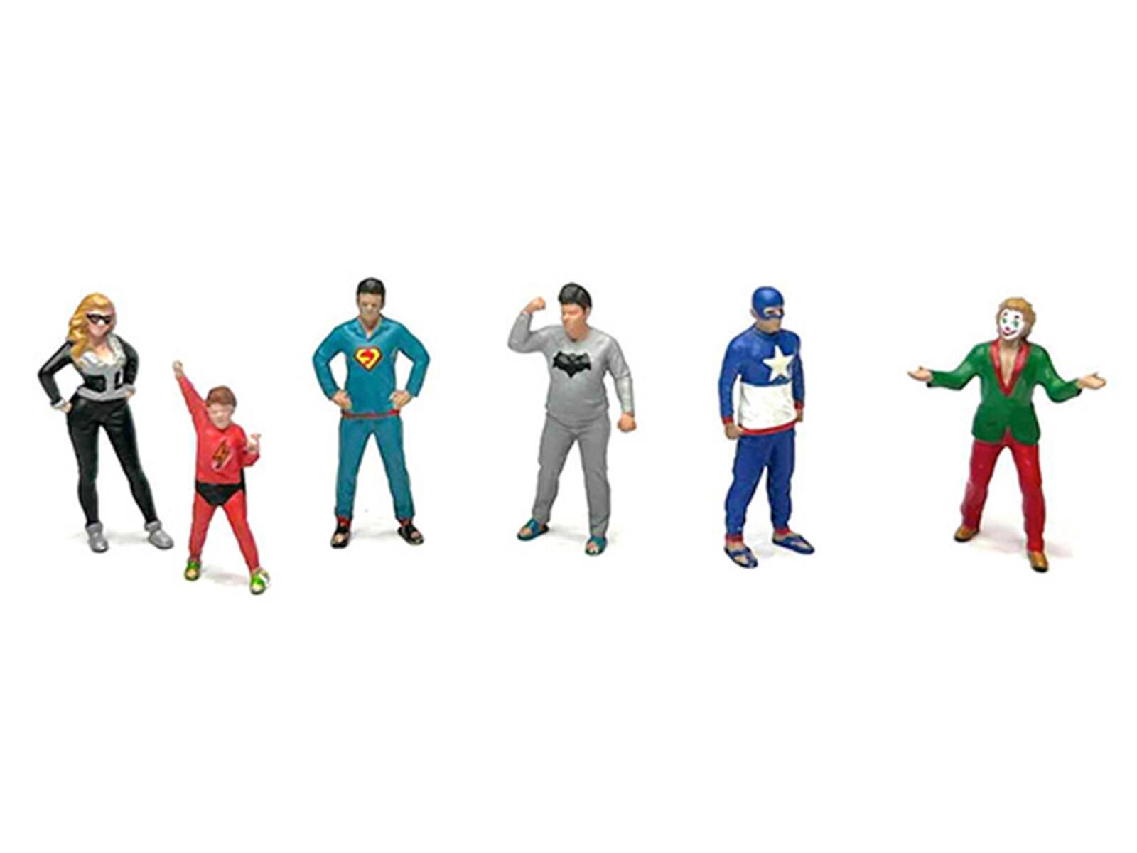 Alt View 1. American Diorama - "Pajamas Party" 6 piece Diecast Figure Set (6 Figures) Limited Edition for 1/64 Scale Models by American Diorama.