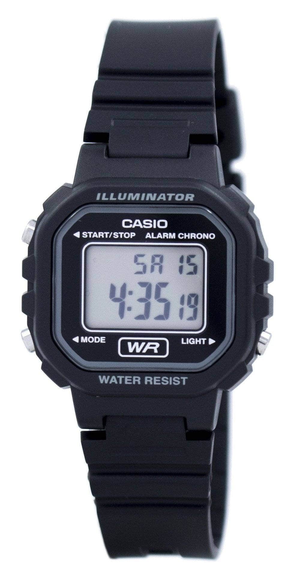 Casio - Illuminator Quartz Alarm Chrono LA-20WH-1ADF Ladies Watch - Black