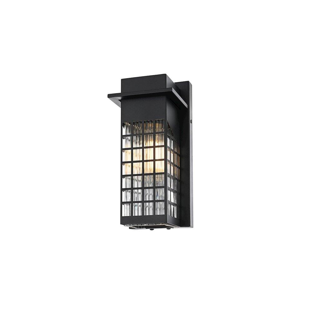 Left. Elegant Lighting - Palmer 7 inch Outdoor Pendant in Black - Black.