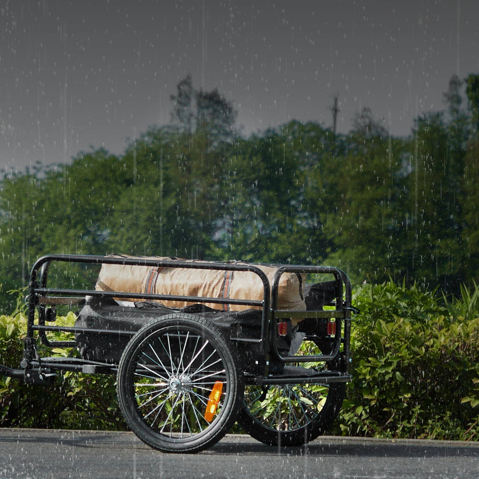 Alt View 5. JETRANSPORT - Bike Cargo Trailer 88/100/160 Lbs Load Capacity Heavy-duty Bicycle Wagon Cart Foldable Compact Storage - 160 Lbs.