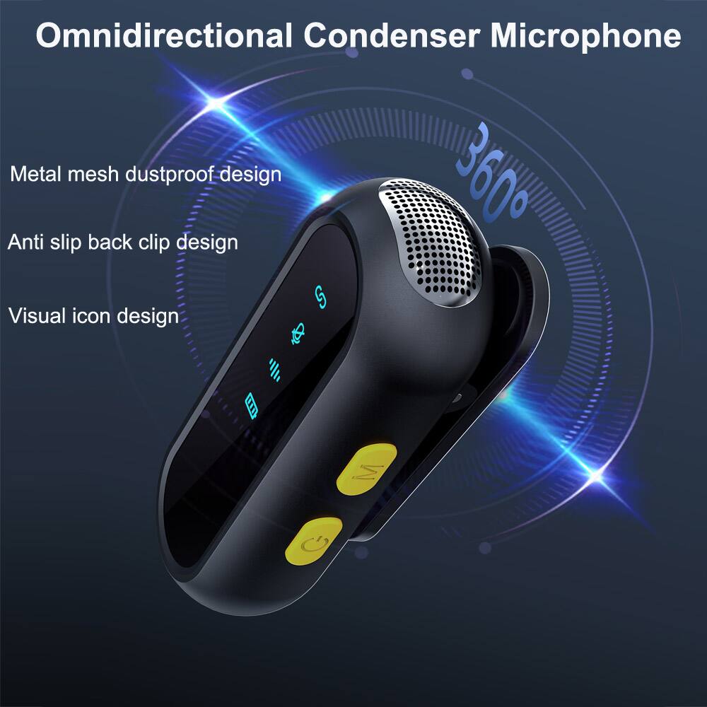 Omnidirectional Condenser Microphone

- Metal mesh dustproof design
- Anti slip back clip design
- Visual icon design
- 360°