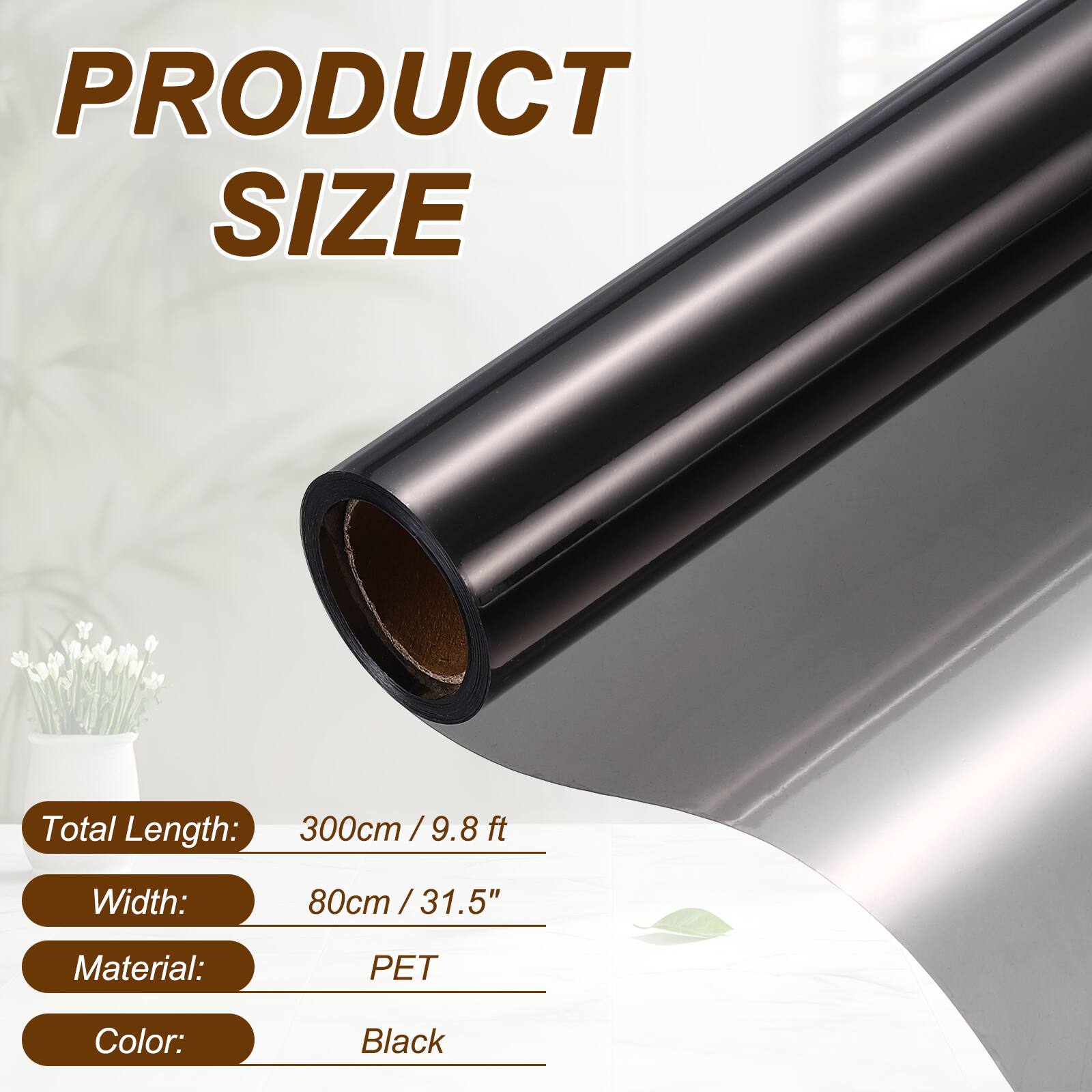 PRODUCT SIZE

Total Length: 300cm / 9.8 ft  
Width: 80cm / 31.5"  
Material: PET  
Color: Black