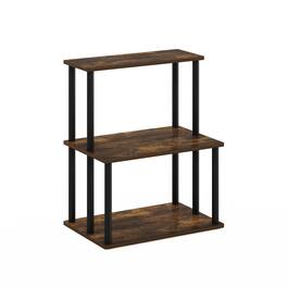 Furinno - Turn-N-Tube 3-Tier Toolless Kitchen Storage Shelf - Amber Pine/Black