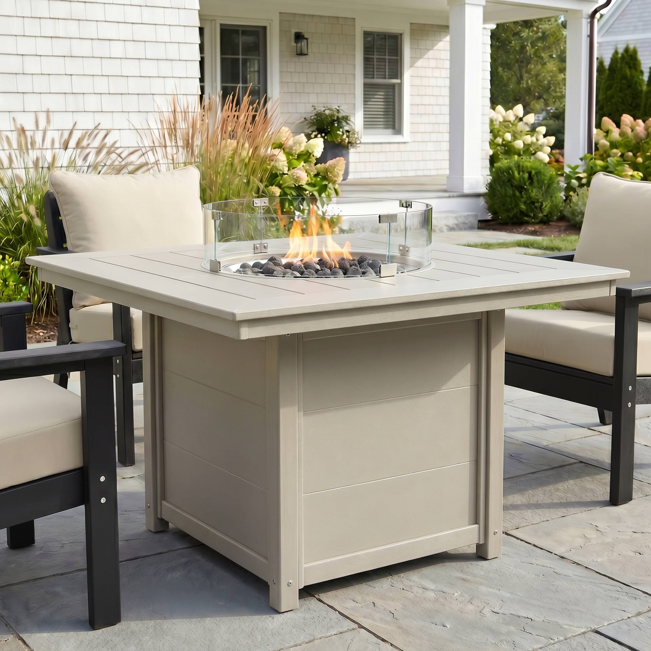 Angle. WestinTrends - WestinTrends Helios Modern Outdoor Patio Propane 42" Square Fire Pit Table.