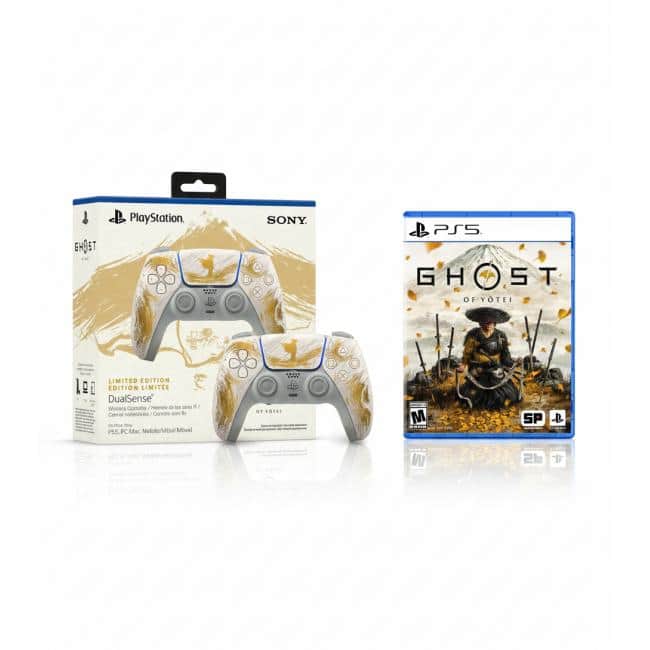 Sure, here is the corrected and grouped text:

**PlayStation A0 SONY PS5 GHOST OF YOTEI LIMITED EDITION**

**DualSense Wireless Controller**

**Limited Edition**

**Ghost of Yotai**

**PS5, PC, Mac, Windows**

**M (Mature)**

**SP (Single Player)**

**2B (2 Players)**