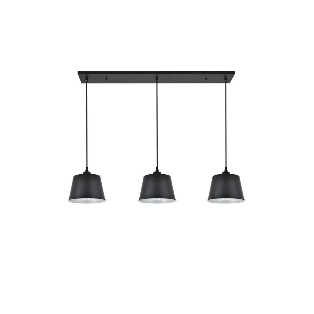 Alt View 9. Living District - Nota 3 light black Pendant - Black.