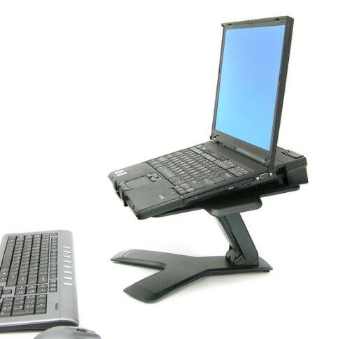 Alt View 8. Ergotron - Notebook Lift Stand 6-inch Adjustable Tilt Vented Platform 360° Rotation Desk Mount Accessory Kit - Black.