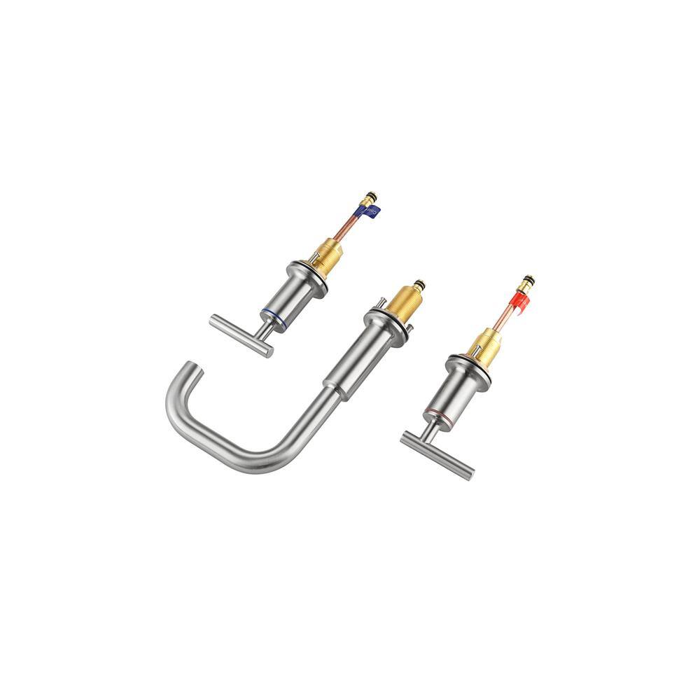 Alt View 2. Elegant Kitchen and Bath - Tobias 8 inch Widespread Double Handle Bathroom Faucet in Brushed Nickel - Brushed Nickel.