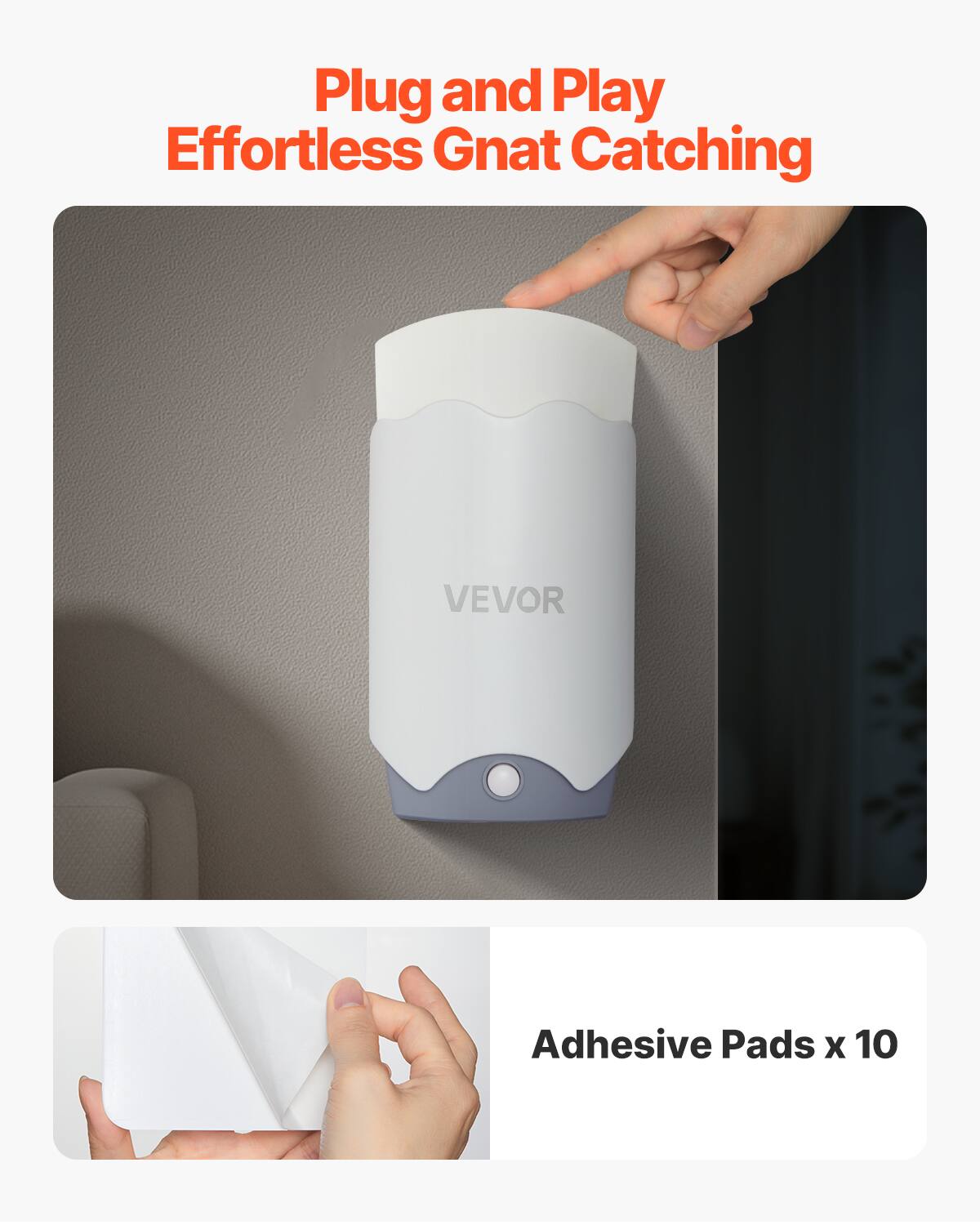 Plug and Play Effortless Gnat Catching VEVOR Adhesive Pads x 10