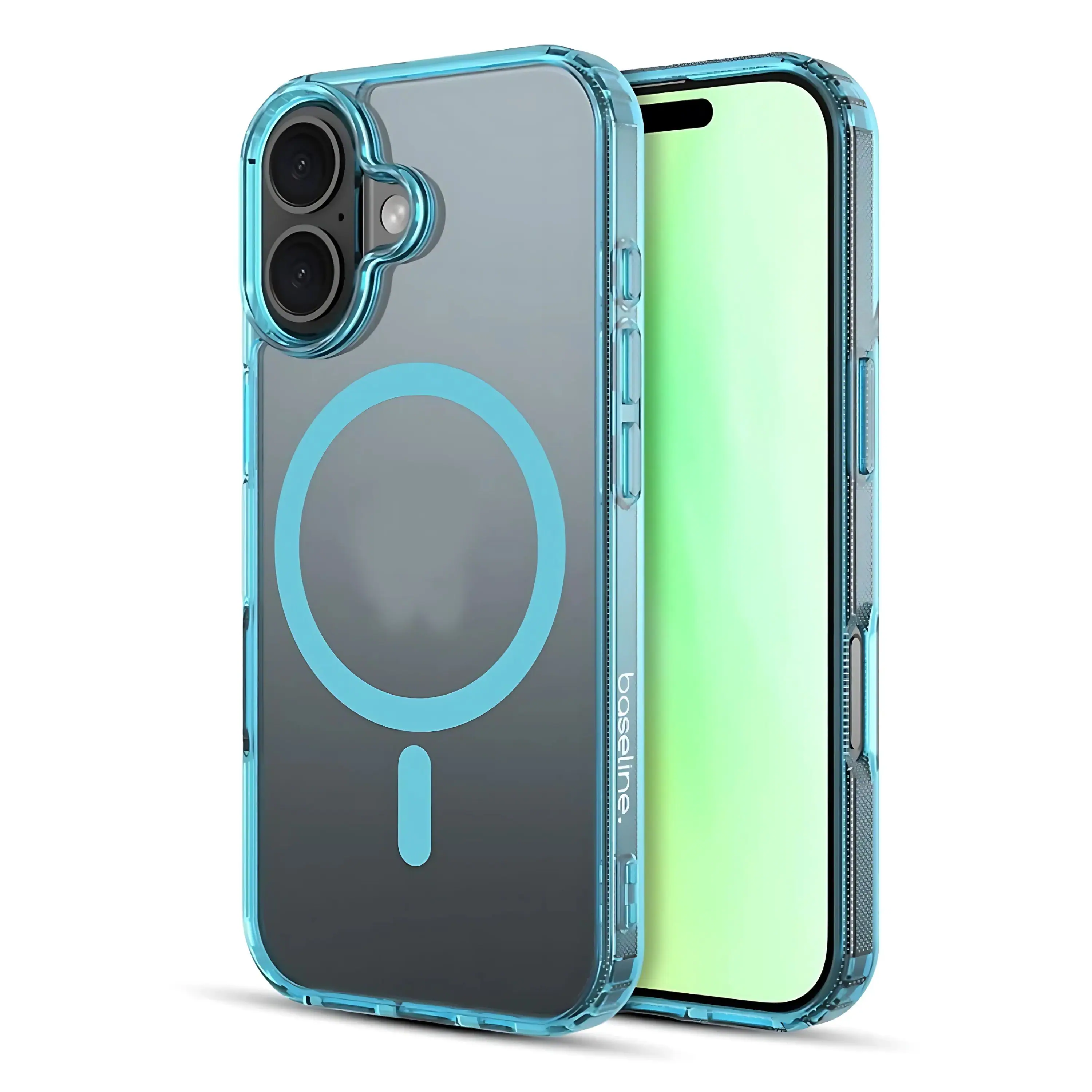 Front. Kitcheniva - Transparent Blue Magnetic Charging Case For iPhone 17 - Blue.
