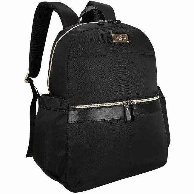 Front. ECO STYLE - Sandy Lisa Laguna Carrying Case (Backpack) for 14" to 15.6" Notebook - Black - Shoulder Strap, Trolley Strap - 17" - Black.