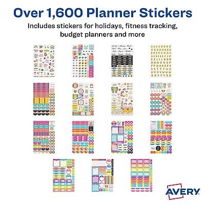 Over 1,600 Planner Stickers  
Includes stickers for holidays, fitness tracking, budget planners and more  

AVERY