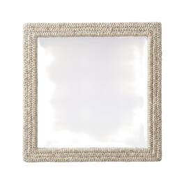 Elegant Decor - Rectangle Cornhusk Mirror 36x36 - Linen White