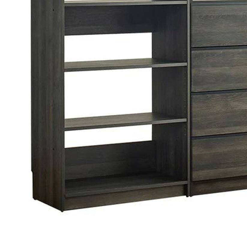 Back. Manhattan Lane - Dee Walk In Closet, Modular Freestanding Storage 9 Shelf 2 Rods Black - Black.