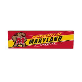 Evergreen Enterprises - Maryland Terrapins 5" x 18" Shadow Logo Wood Mantle Sign - Multicolor
