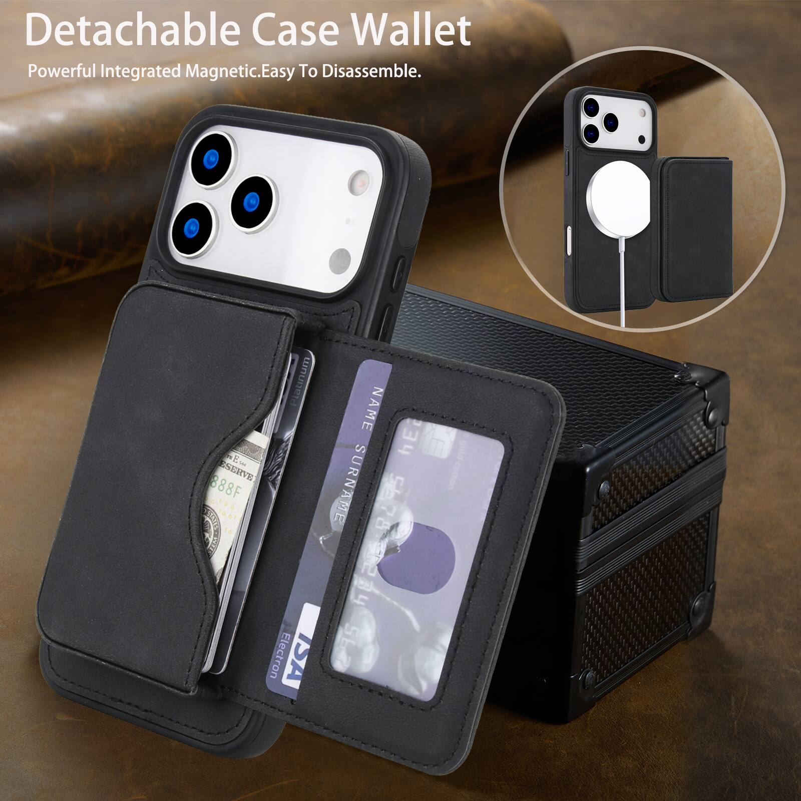 Detachable Case Wallet  
Powerful Integrated Magnetic. Easy To Disassemble.  

Platinum  
NAME: BE w E  
RESERVE: 501 888F  
SURNAME: 1 5678  

Por 5: Electron ISA  
Sb gold colton
