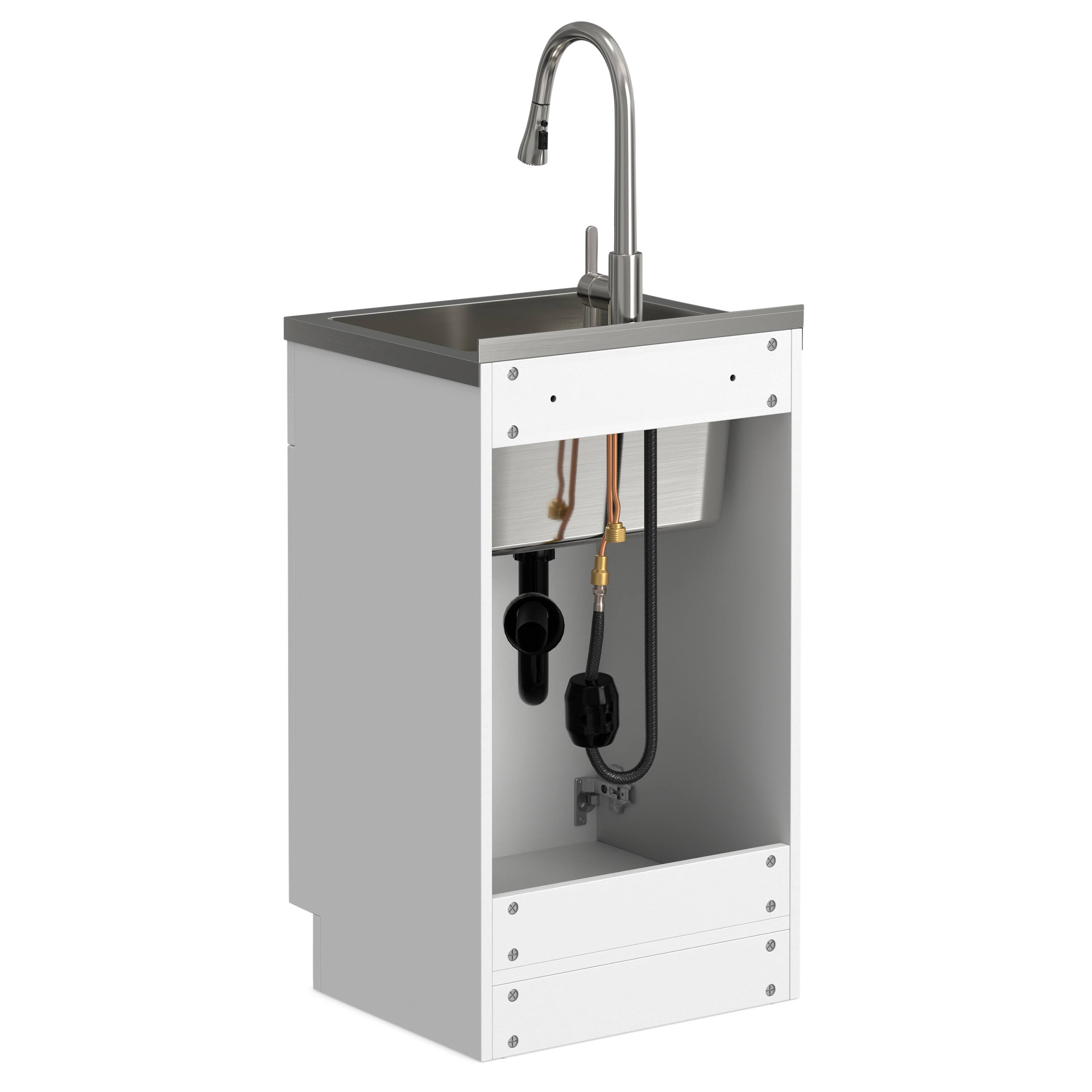 Alt View 1. Simpli Home - Modern Wide Shaker All-In-One 20-inch Laundry Utility Sink and Cabinet - Pure White.