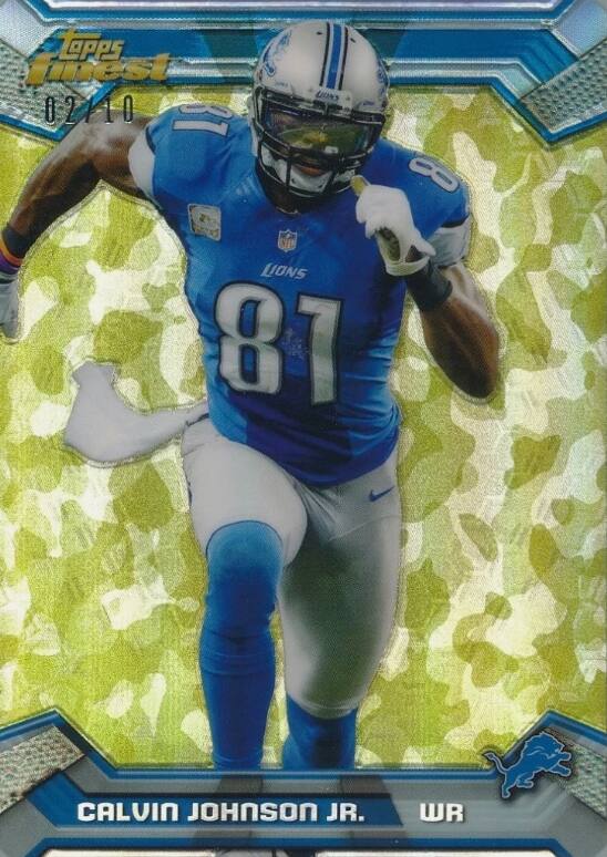 Topps Finest  
02/10  
31  
8  
LIONS 81  
CALVIN JOHNSON JR.  
WR
