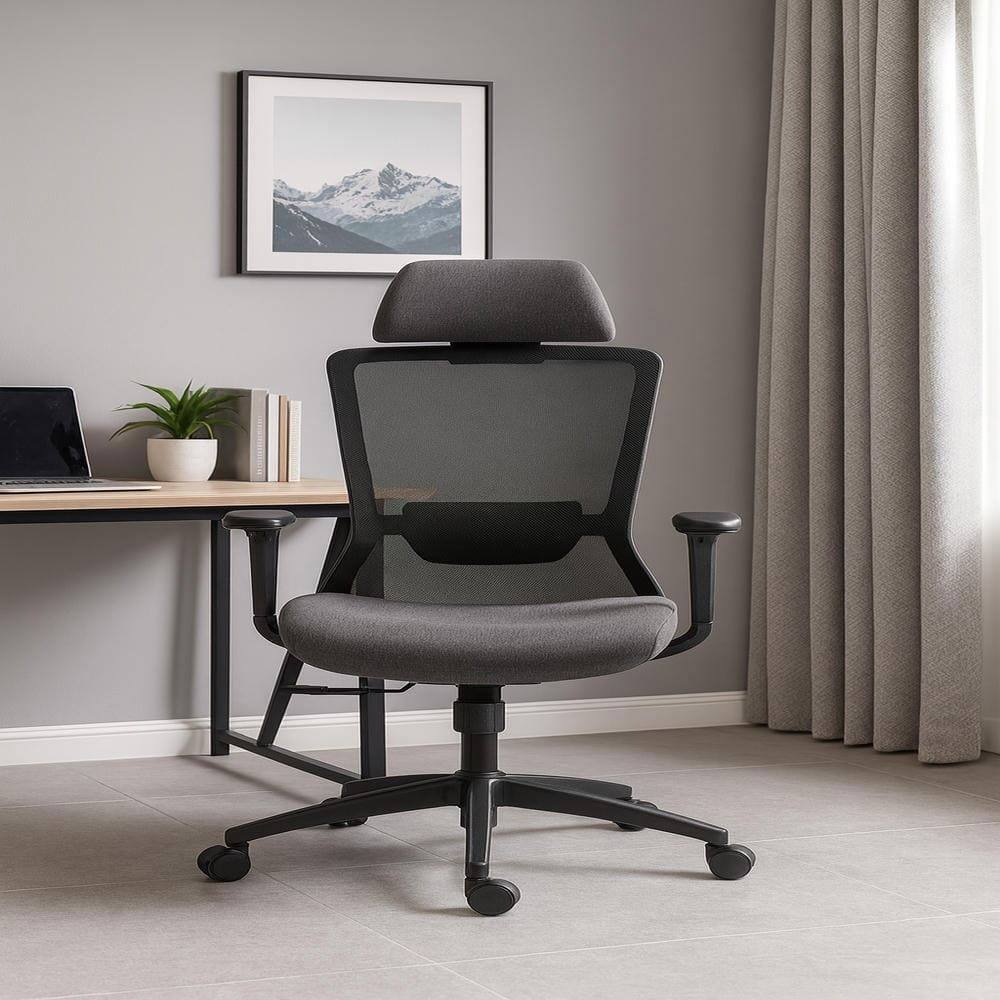 Alt View 1. Kadyn - High Back Mesh Office Chair, Adjustable Lumbar Support, 360° Swivel, Ergonomic Desk Chair, Black - Black.