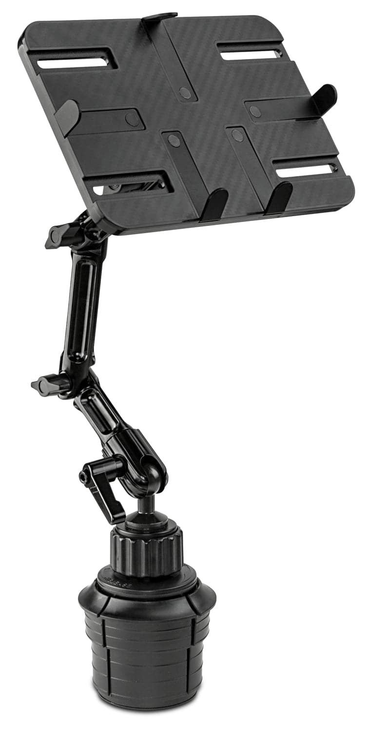 Alt View 4. Mount-It! - Vehicle Cup Holder Tablet Mount for 7"–11" Devices, Adjustable Arm, 360° Rotation, Car & Truck Use - Black.