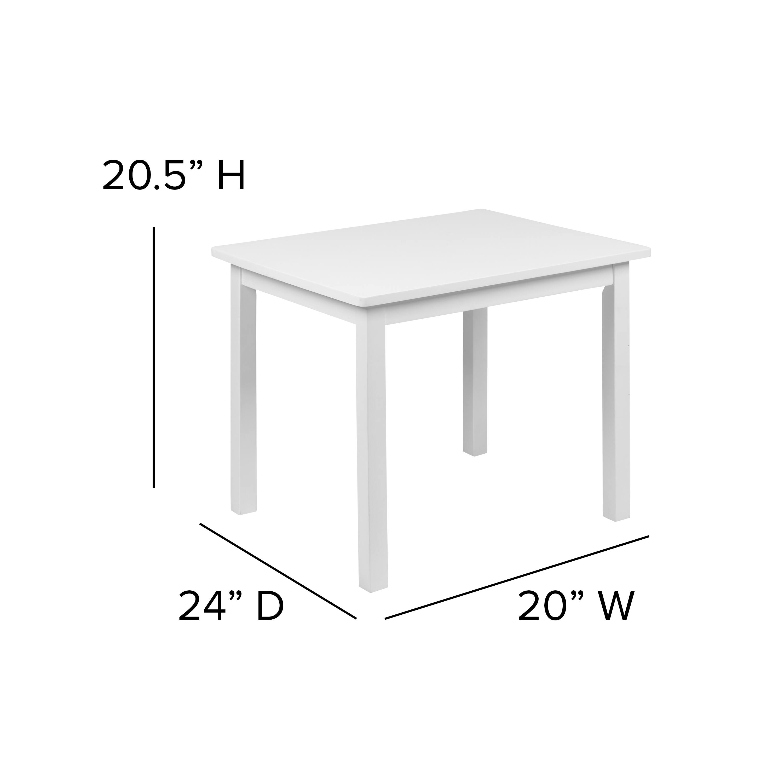 Alt View 17. Alamont Home - Kids Solid Hardwood Table and Chair Set for Playroom, Bedroom, Kitchen - 3 Piece Set - White.