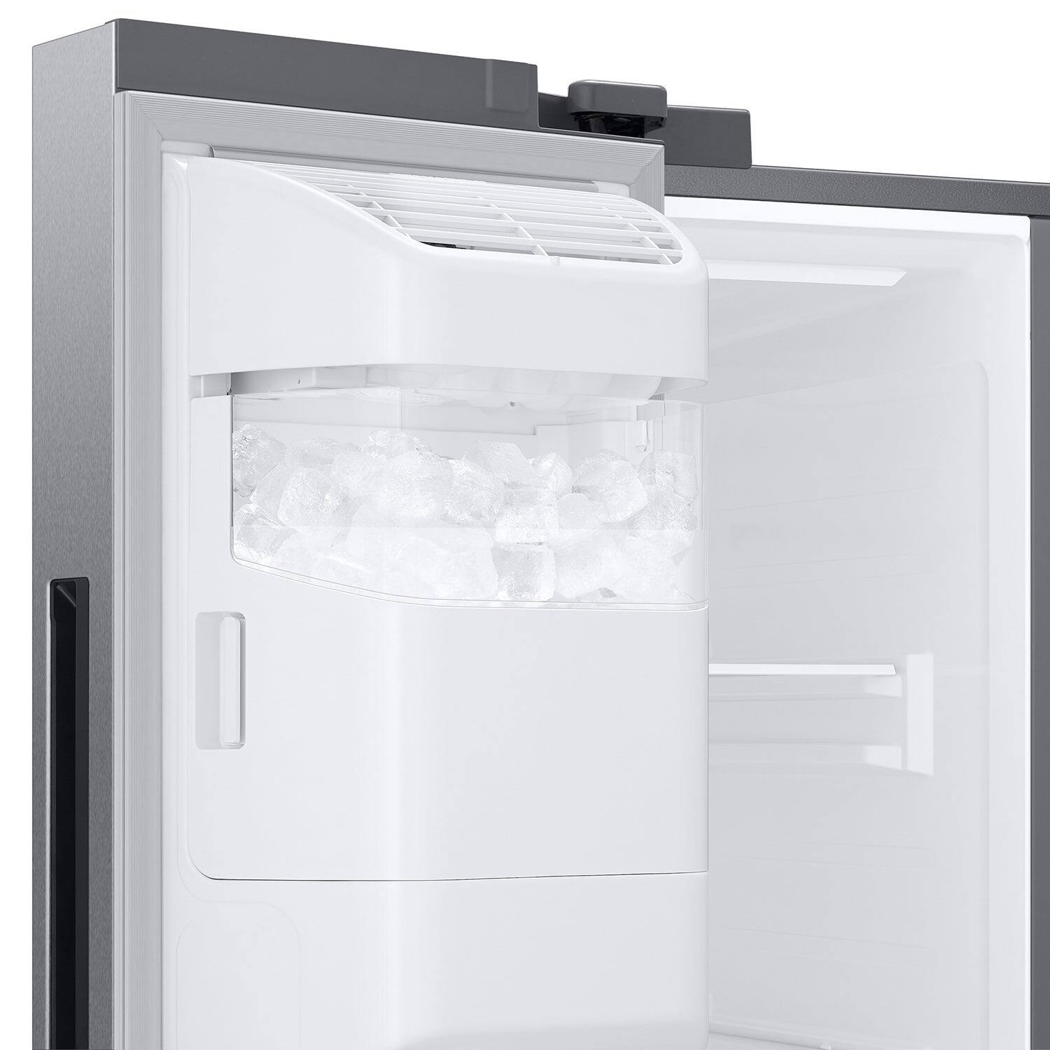 Alt View 20. Samsung - 36 in. Wide Bespoke AI 27 cu. ft. Side-by-Side Refrigerator with Sphere Ice and External Water & Ice Dispenser - Stainless Steel.