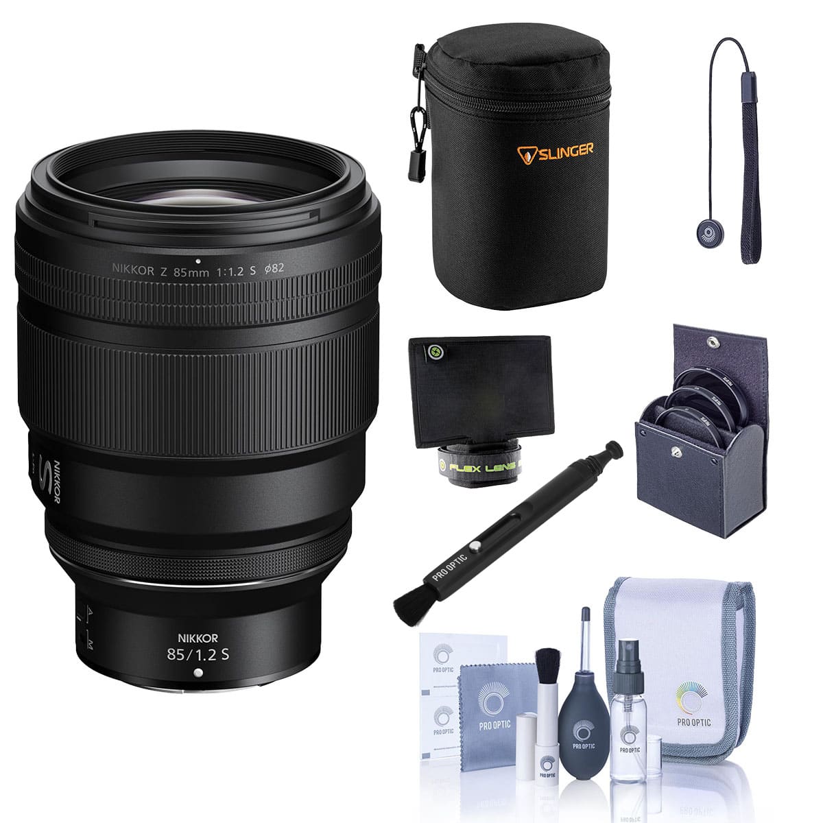 Nikon - NIKKOR Z 85mm f/1.2 S Lens, Bundle with Medium Lens Case, 82mm Filter Kit, Flex Lens Shade, Lens Pen Lens Cleaner,
