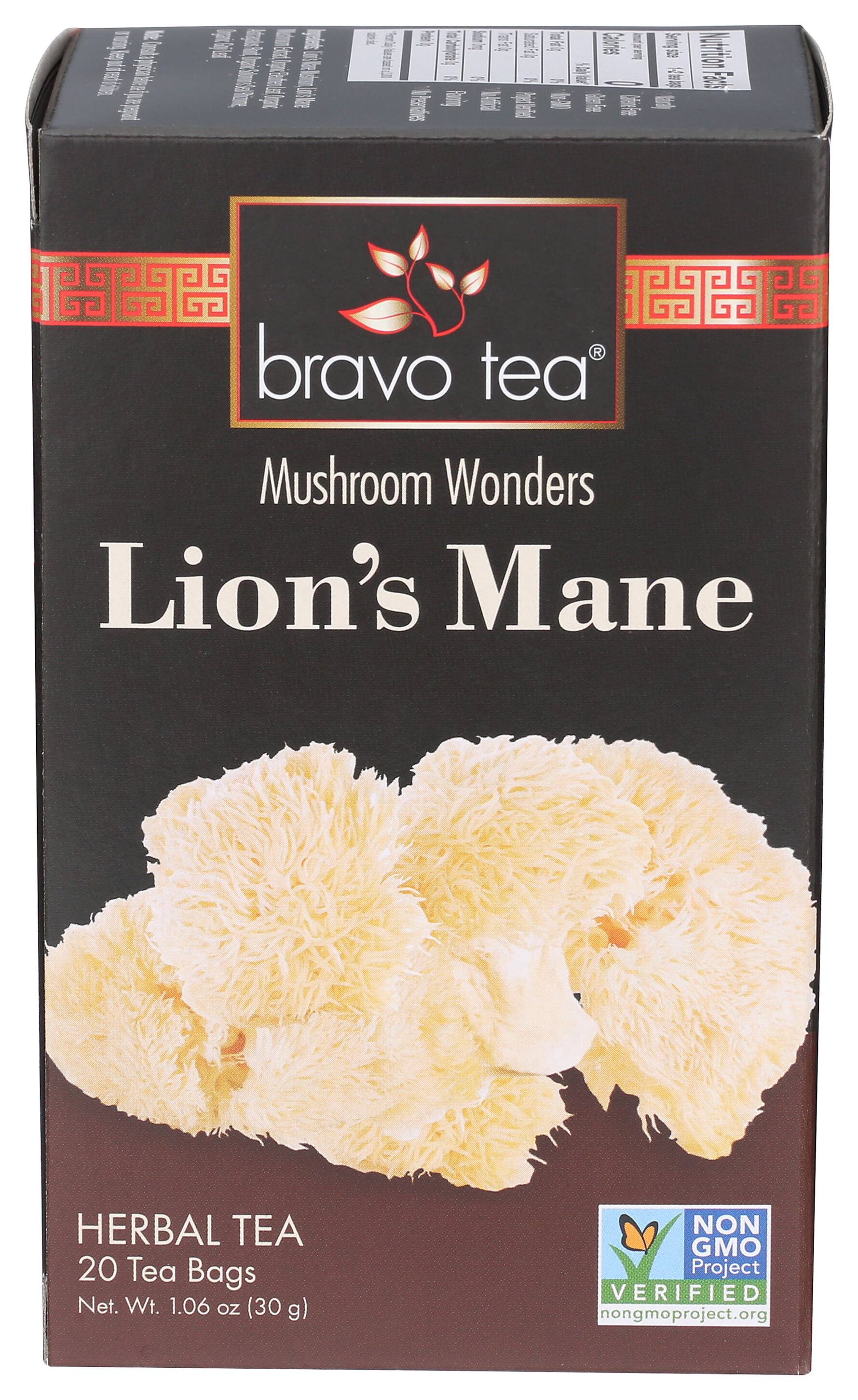 Bravo Tea - Mushroom Wonders Lion's Mane Herbal Tea - 20 Bags - 1.06 oz