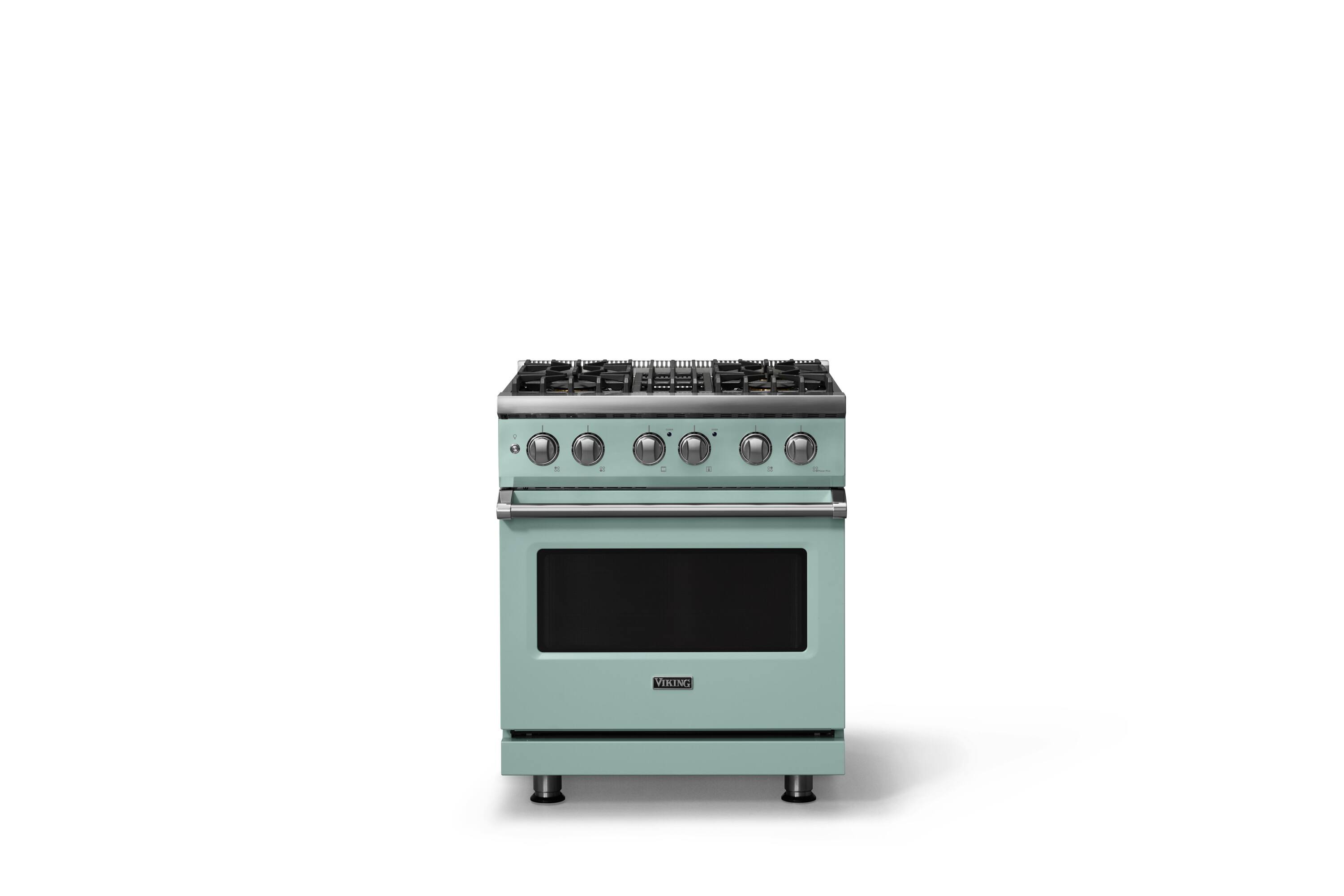 Front. Viking - 30 in. Wide 4 Burner Pro 5 Series 4.7 Cu. Ft. Freestanding Sealed Dual Fuel Convection Range - Splash - Splash.