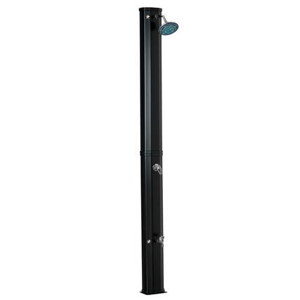 Front. Outsunny - Outsunny 7ft Outdoor Solar Heated Shower with 360 Rotating Shower Head - Black.