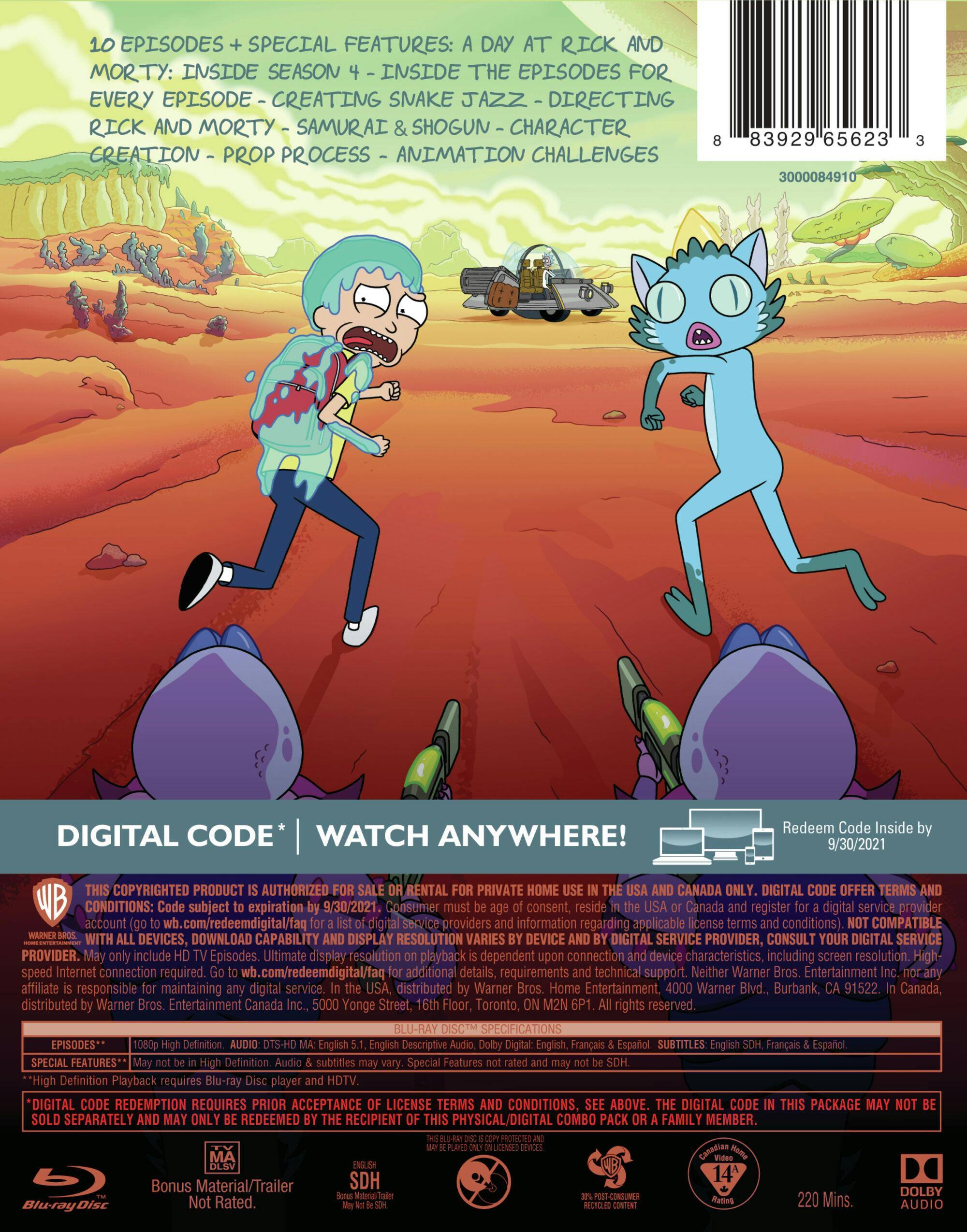 Back. Rick & Morty: Season 4 [Blu-ray].
