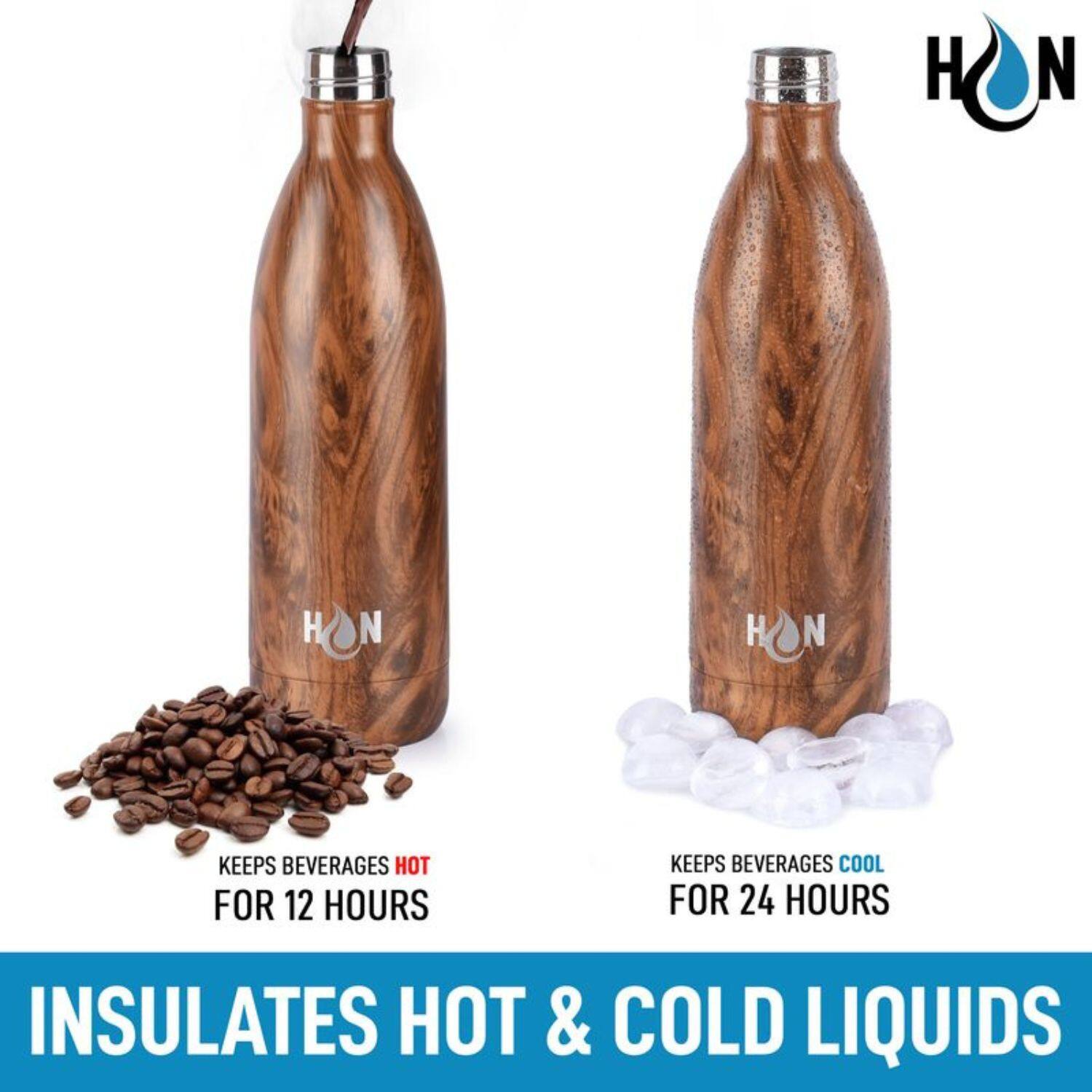 HON  
- Keeps beverages hot for 12 hours  
- Keeps beverages cool for 24 hours  
- Insulates hot & cold liquids