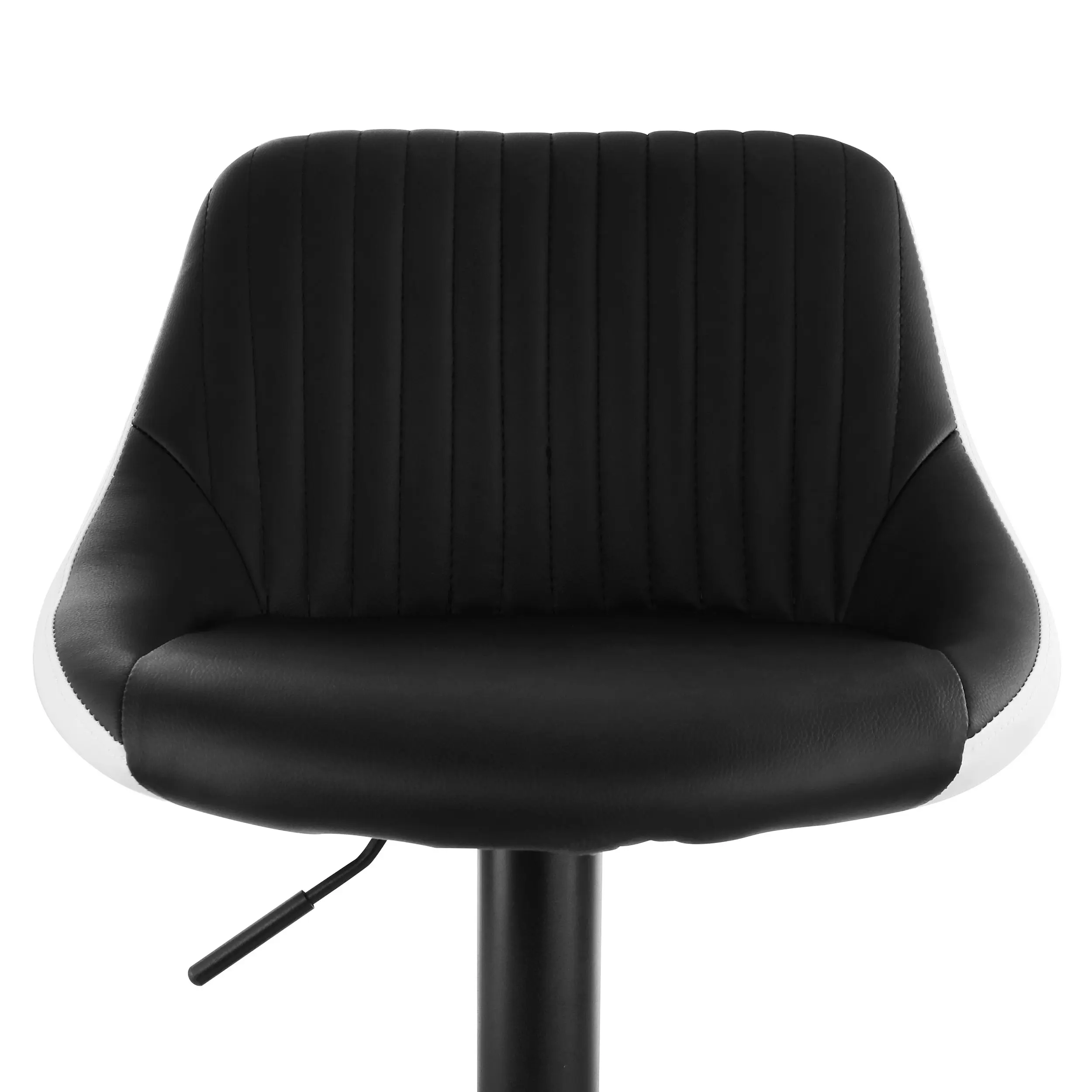 Alt View 5. Elama - Elama 2 Piece Faux Leather Adjustable Bar Stool in Black and White with Black Base - Black and White.