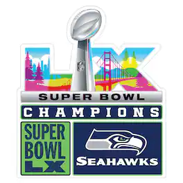 Fan Creations - Seattle Seahawks Super Bowl LX Champions 24" Logo Cutout Wall Art - Multicolor