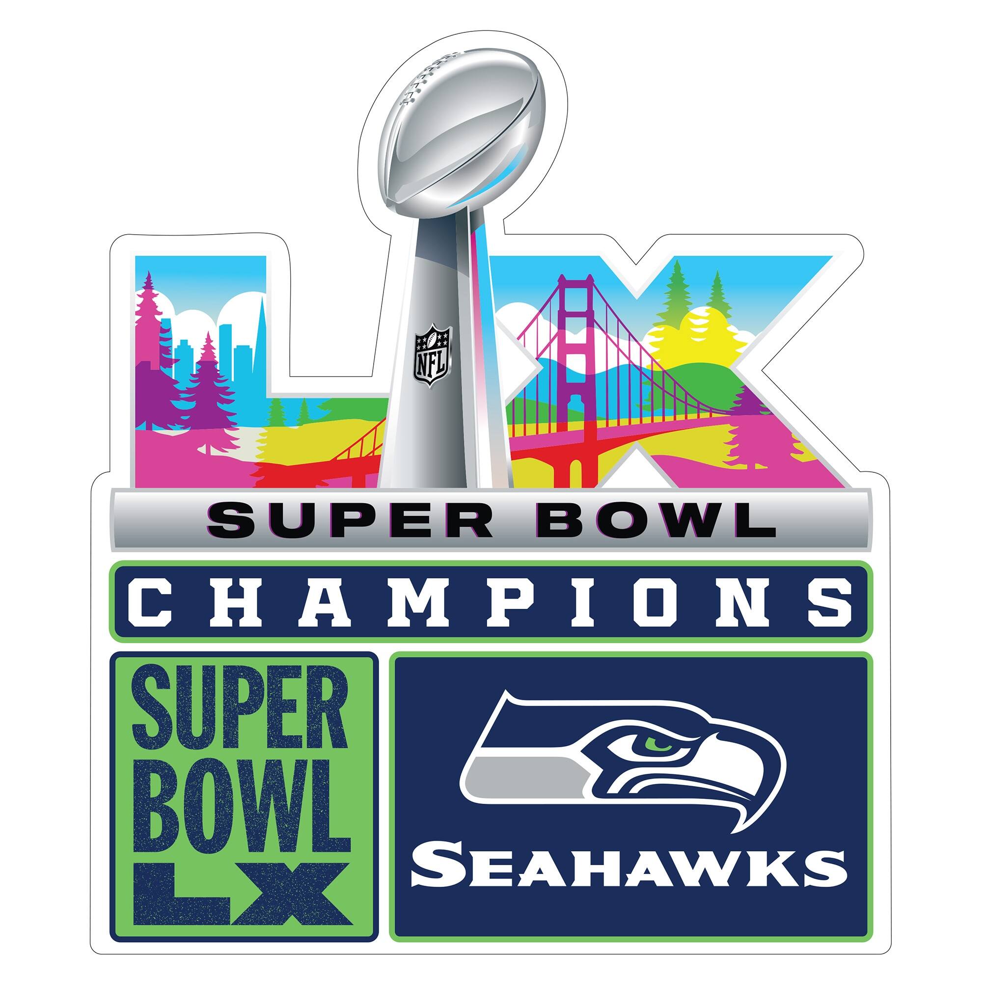 Seattle Seahawks Super Bowl LX Champions 24" Logo Cutout Wall Art