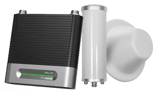 Angle. weBoost - Office 100 Cellular Signal Booster Kit for Small Businesses or Warehouse Spaces between 8,000 - 25,000 sq. ft. - Black.
