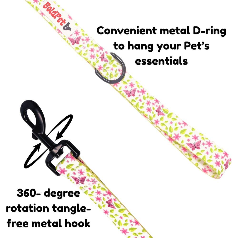 Convenient metal D-ring to hang your Pet's essentials

360-degree rotation tangle-free metal hook