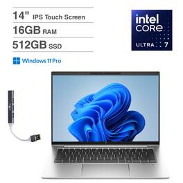 HP - 840 G11 Laptop 14.0 WUXGA (Intel Ultra 7 155U, 16GB DDR5, 512GB SSD, Intel Graphics, Win 11 Pro) w/USB Hub - Silver