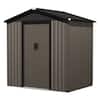 Front. Nuu Garden - 6 x 4 FT Outdoor Galvanized Steel Garden Storage Shed with Sliding Doors - Brown.