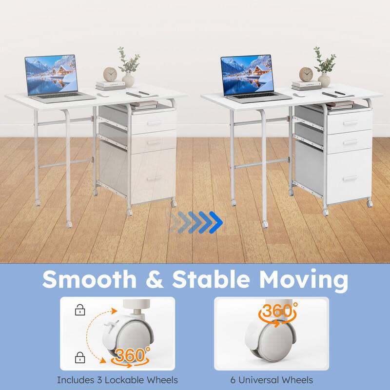 Smooth & Stable Moving  
360°  
Includes 3 Lockable Wheels  
6 Universal Wheels