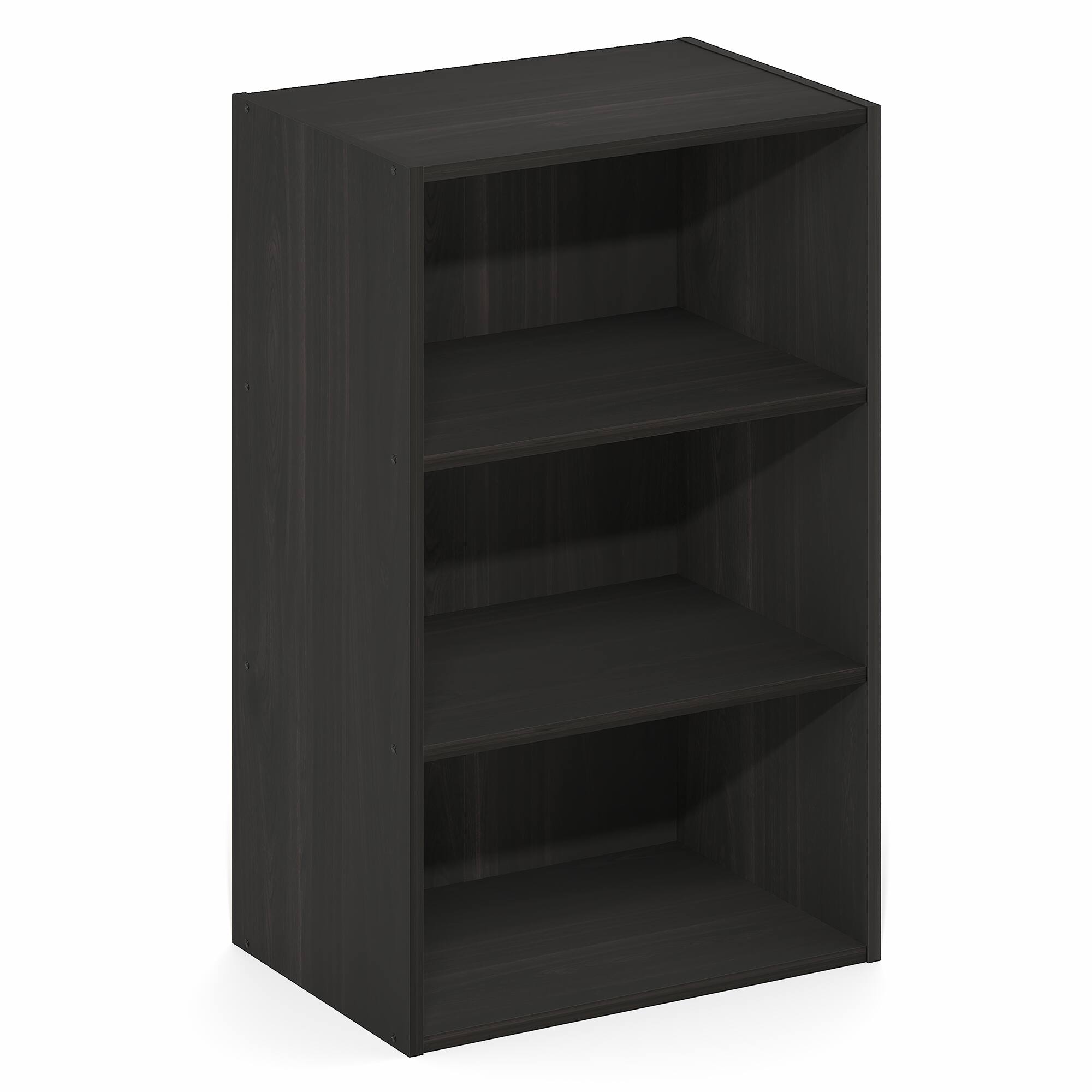 Alt View 4. Furinno - Basic 3-Tier Open Shelf Bookcase, Bookshelf, Storage Organizer, 11 x 17 x 26 - Espresso.